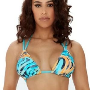 Abstract Strappy Bikini Top